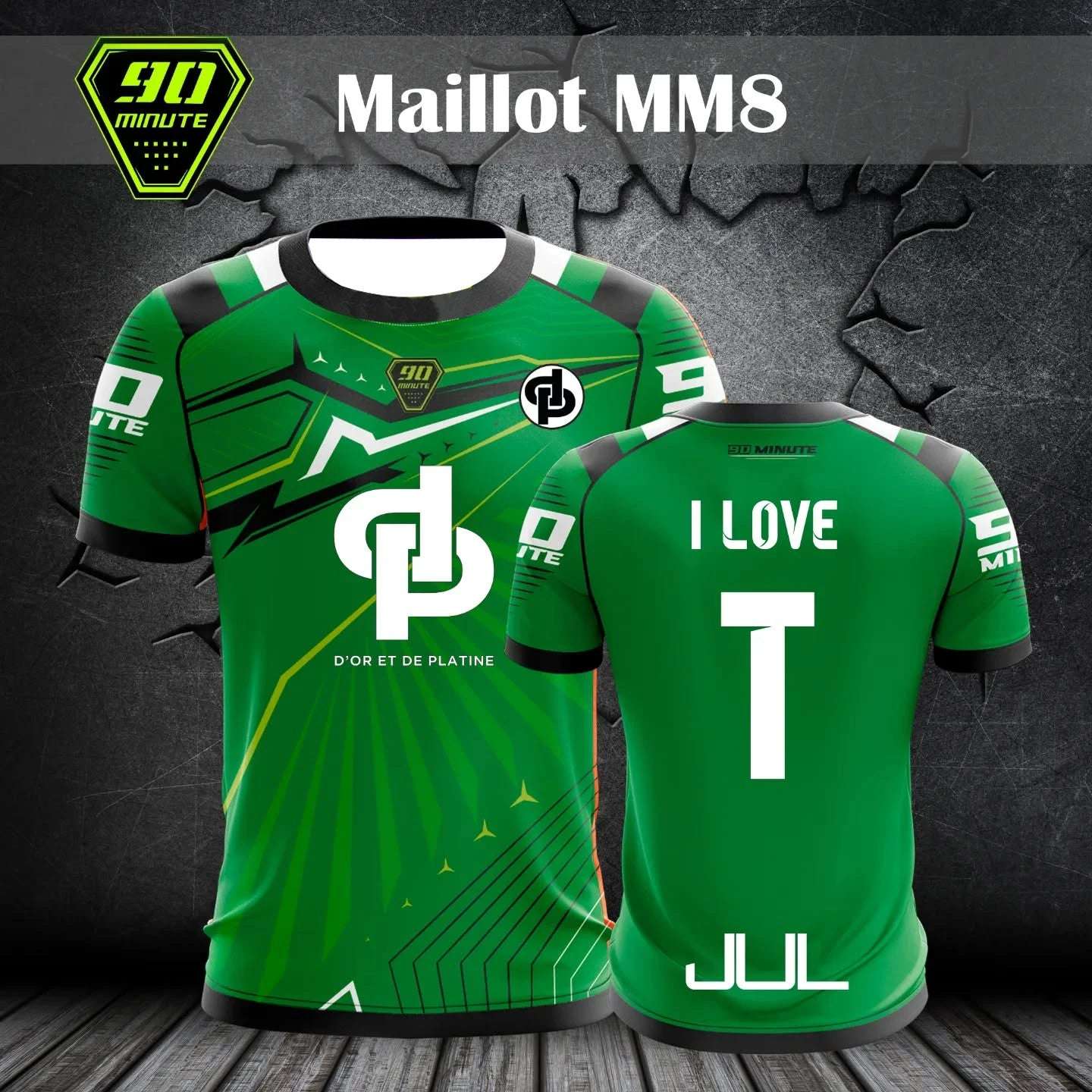 Green Formula 1 graphic tee with bold logos and I LOVE T design on back by My Store