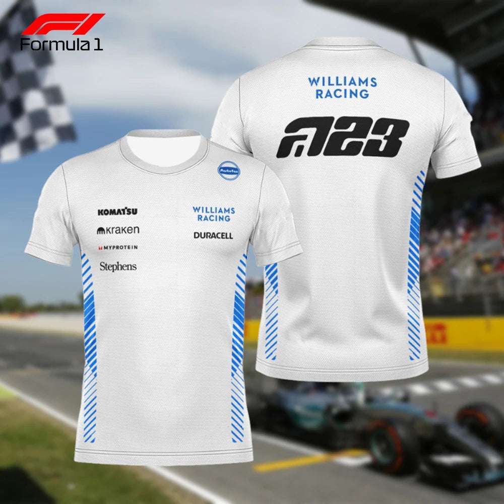 Williams Racing Formula 1 team white Mercedes AMG Formula 1 T-shirt with sponsor logos
